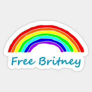 Free Britney Typography Rainbow Sticker